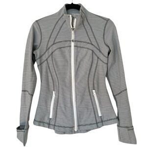 Lululemon Define Jacket Tonka Stripe Heathered Slate White Womens 6 Athletic